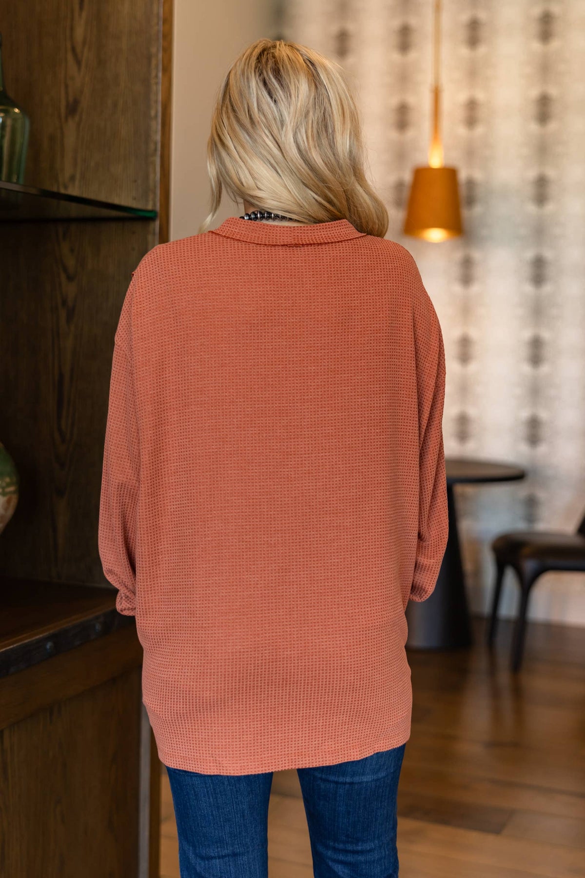 Rustic Morning Waffle Knit Cardigan