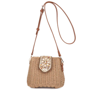 Ella Straw Crossbody Purse in Beige - Shop Rust & Ruffles