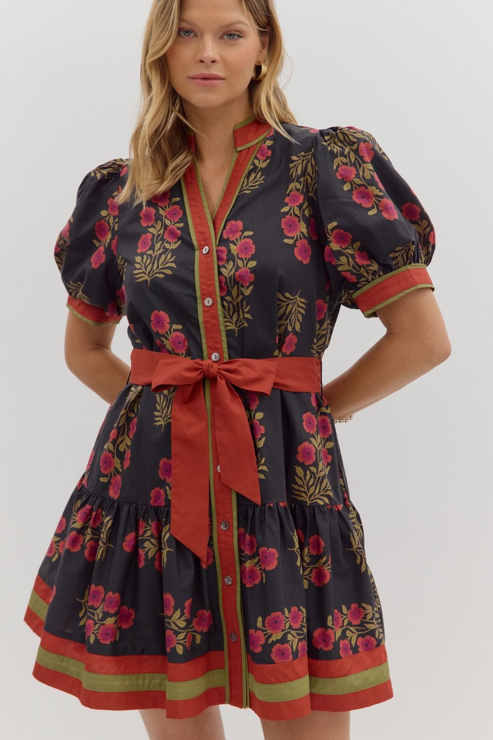 Sangria Blooms Mini Dress
