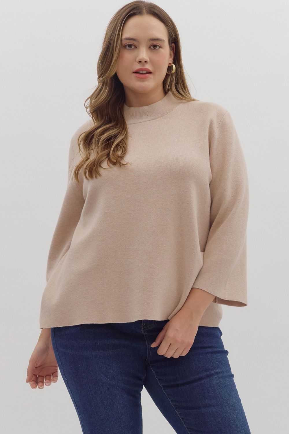 Basically Perfect Mock Neck Sweater in Curvy