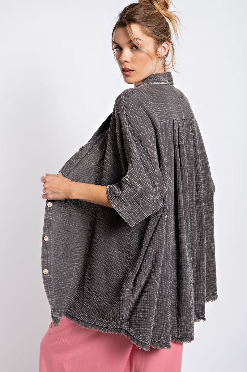 Carefree Oversized Top in Ash