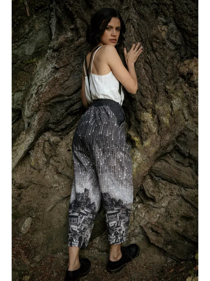 Stargazer Falling Star Linen Cropped Pants