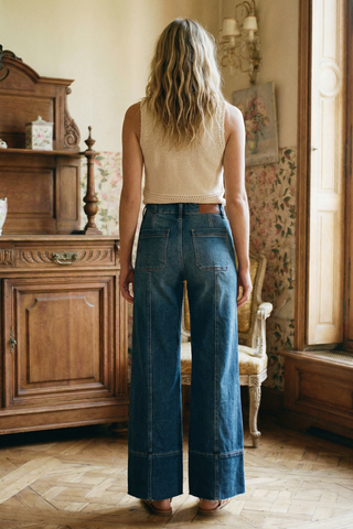 Stonewashed Stunner Wide Leg Jeans