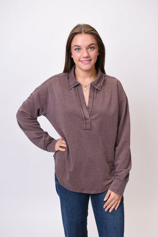 Faded Hour Pullover in Brown - Shop Rust & Ruffles