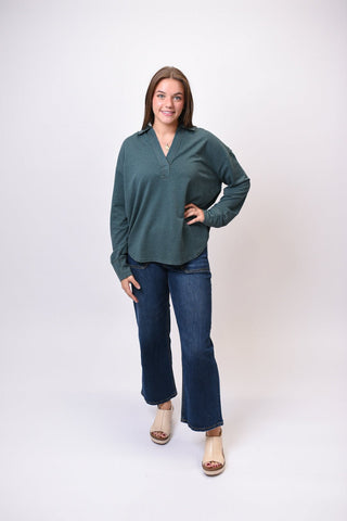 Faded Hour Pullover in Green - Shop Rust & Ruffles