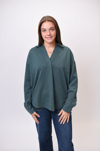Faded Hour Pullover in Green - Shop Rust & Ruffles