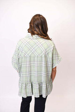 Farmhouse Ruffle Plaid Blouse - Shop Rust & Ruffles