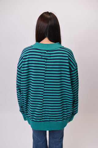 Feel Good Stripe Pullover - Emerald - Shop Rust & Ruffles