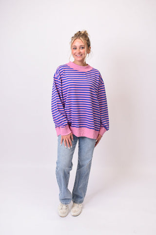 Feel Good Stripe Pullover - Pink - Shop Rust & Ruffles
