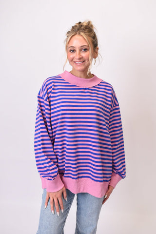 Feel Good Stripe Pullover - Pink - Shop Rust & Ruffles