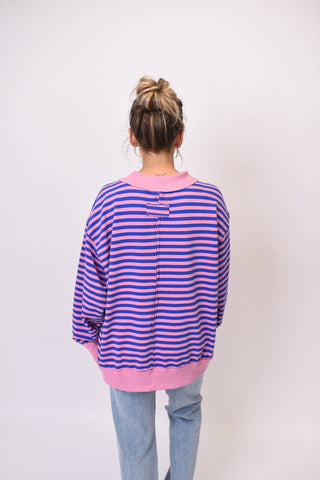 Feel Good Stripe Pullover - Pink - Shop Rust & Ruffles