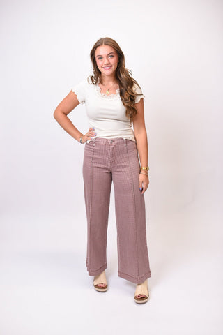 Feminine Intuition Gingham Plaid Pants - Shop Rust & Ruffles