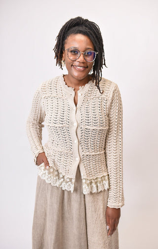 Feminine Touch Cardigan in Natural - Shop Rust & Ruffles