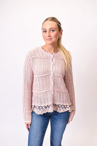 Feminine Touch Cardigan in Pink - Shop Rust & Ruffles