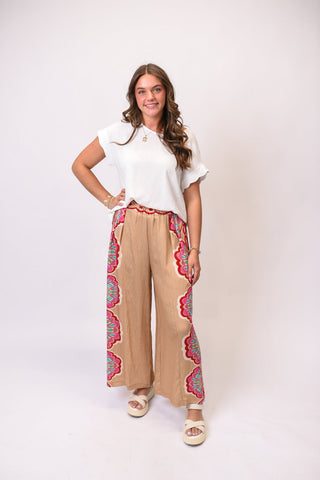 Fiesta Floral Wide Leg Pants - Shop Rust & Ruffles