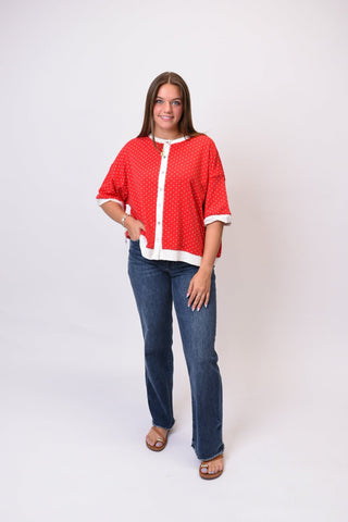 Firecracker Button Front Top - Shop Rust & Ruffles