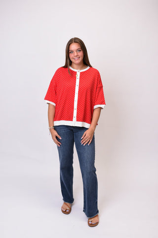 Firecracker Button Front Top - Shop Rust & Ruffles