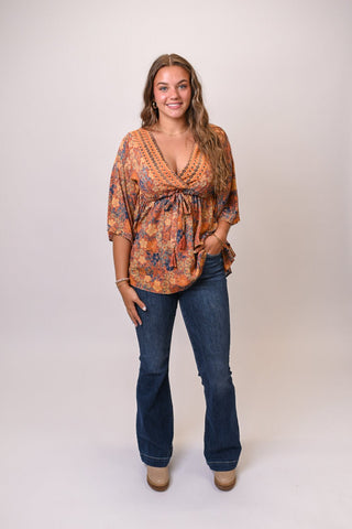 Floral Flame Kaftan Top - Shop Rust & Ruffles