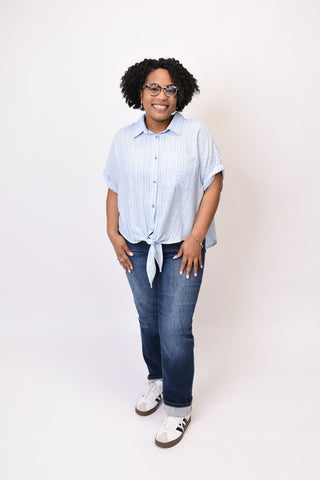 Fresh Air Striped Top in Blue - Shop Rust & Ruffles