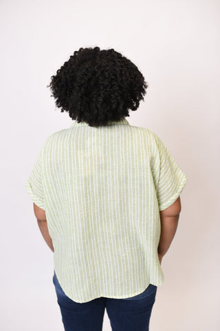 Fresh Air Striped Top in Sage - Shop Rust & Ruffles