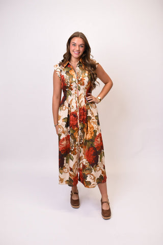 Fresh Start Floral Midi Dress - Shop Rust & Ruffles