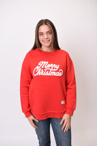 Fuzzy Merry Christmas Pullover - Shop Rust & Ruffles