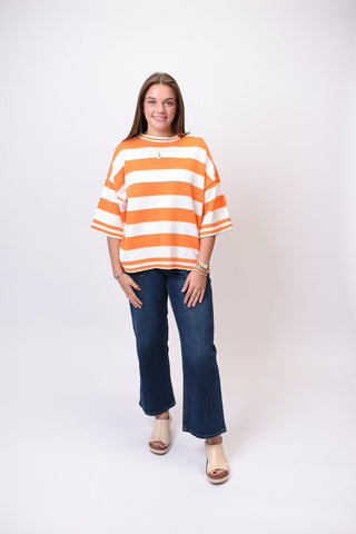 Gameday Stripe Knit Oversized Top - Shop Rust & Ruffles
