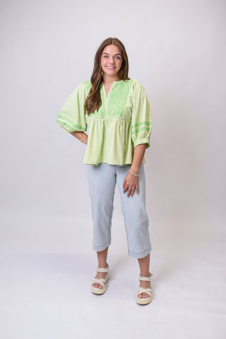 Garden Glow Embroidered Blouse - Shop Rust & Ruffles