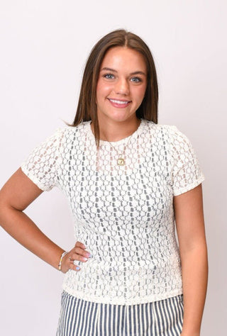 Garden Party Lace Top in Cream - Shop Rust & Ruffles