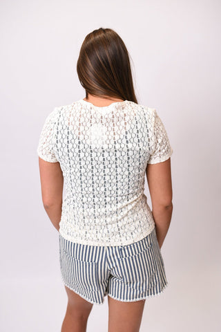 Garden Party Lace Top in Cream - Shop Rust & Ruffles