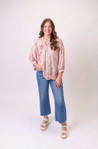 Garden Whisper Blouse in Blush - Shop Rust & Ruffles