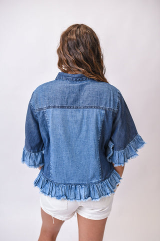 Gentle Moments Cropped Denim Jacket - Shop Rust & Ruffles