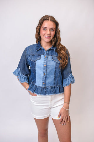 Gentle Moments Cropped Denim Jacket - Shop Rust & Ruffles