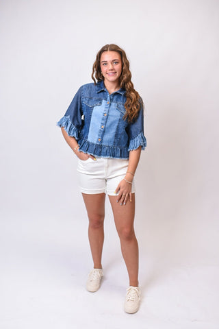 Gentle Moments Cropped Denim Jacket - Shop Rust & Ruffles