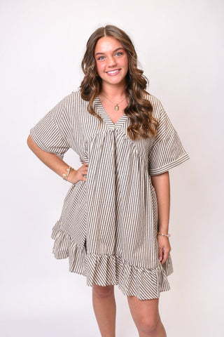 Getaway Striped Mini in Taupe - Shop Rust & Ruffles