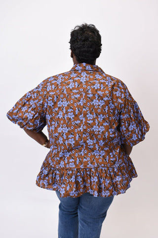 Golden Hibiscus Blouse in Curvy - Shop Rust & Ruffles
