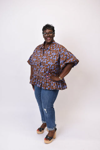 Golden Hibiscus Blouse in Curvy - Shop Rust & Ruffles