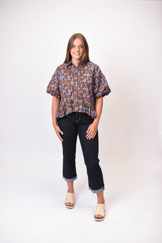 Golden Hibiscus Blouse - Shop Rust & Ruffles