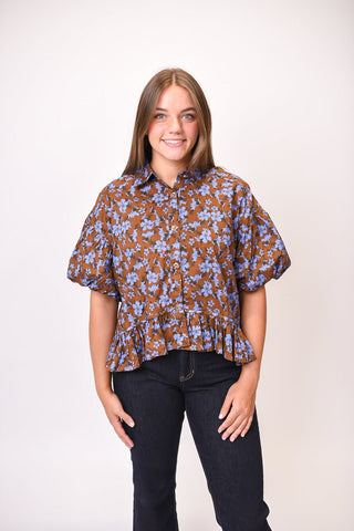Golden Hibiscus Blouse - Shop Rust & Ruffles