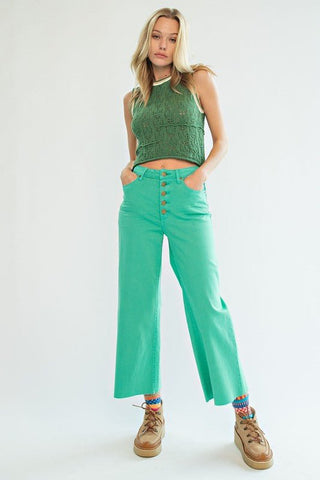 Hand It Off Wide Leg Pants - Clover Green - Shop Rust & Ruffles