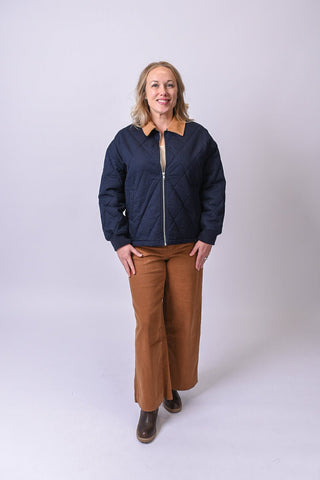 Hayloft Quilted Jacket in Navy - Shop Rust & Ruffles