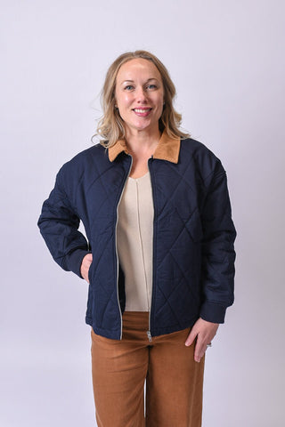 Hayloft Quilted Jacket in Navy - Shop Rust & Ruffles