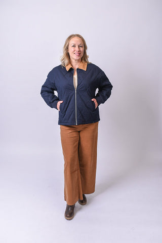 Hayloft Quilted Jacket in Navy - Shop Rust & Ruffles