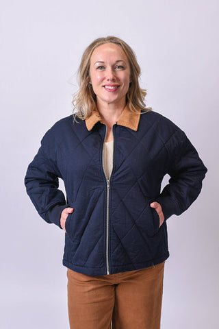 Hayloft Quilted Jacket in Navy - Shop Rust & Ruffles