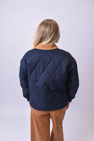 Hayloft Quilted Jacket in Navy - Shop Rust & Ruffles