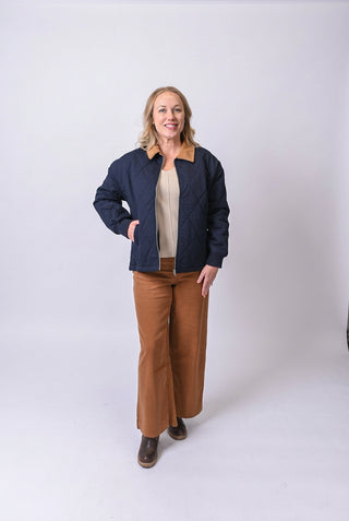 Hayloft Quilted Jacket in Navy - Shop Rust & Ruffles