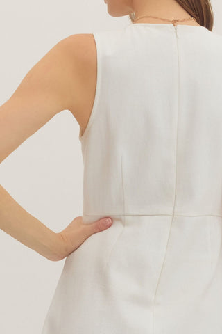 Hit The Town Denim Midi in White - Shop Rust & Ruffles