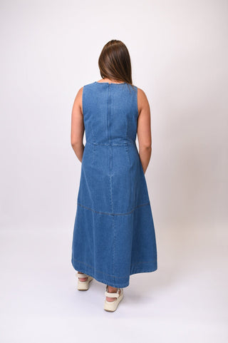 Hit The Town Denim Midi - Shop Rust & Ruffles