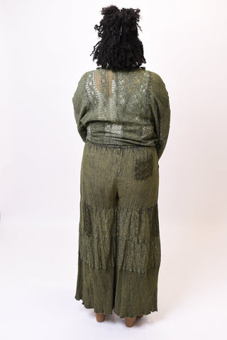 Homestead Lace Tiered Pants in Basil - Shop Rust & Ruffles
