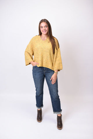 Honey Glow Sparkle Sweater in Mustard - Shop Rust & Ruffles